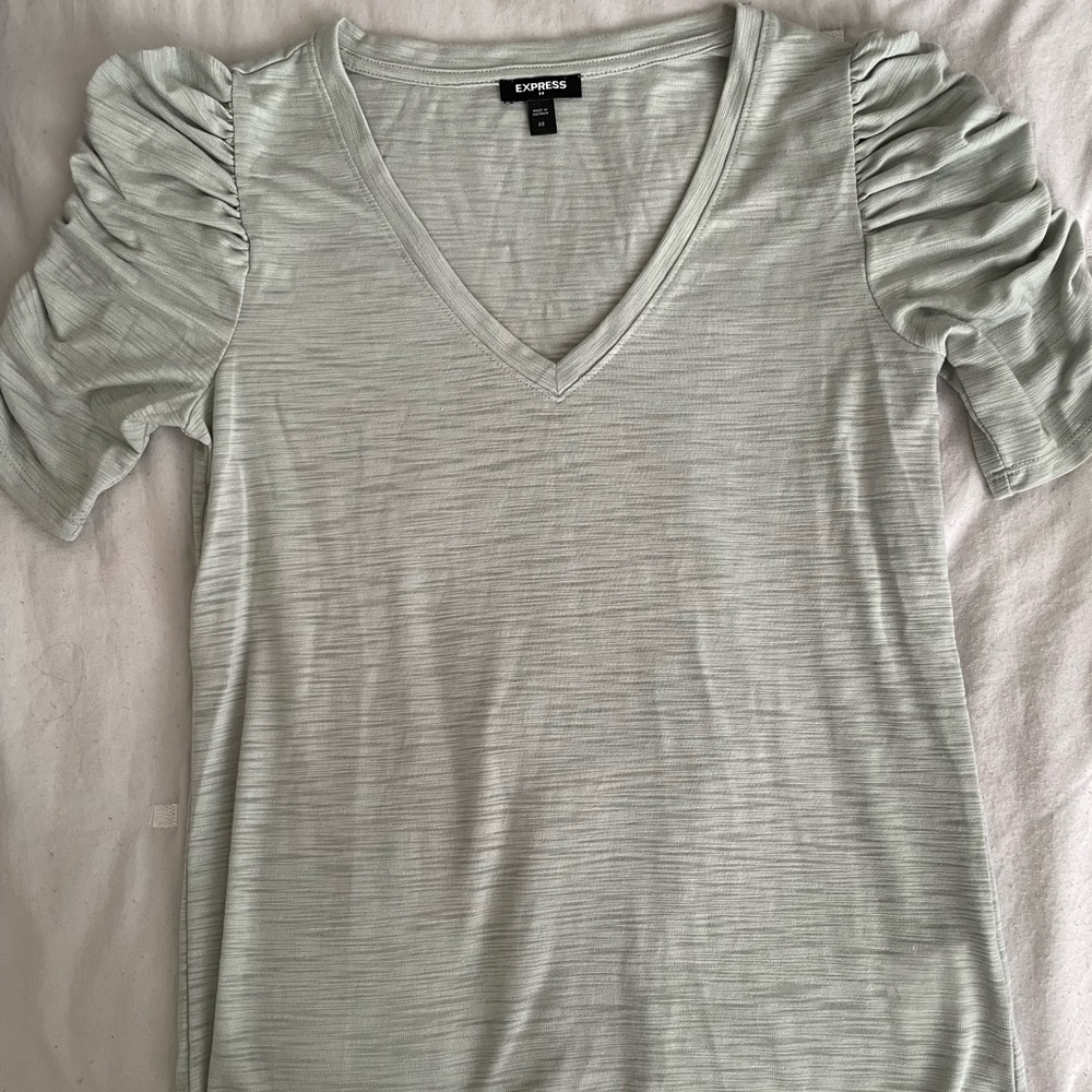 Express ruffled sleeves dress shirt